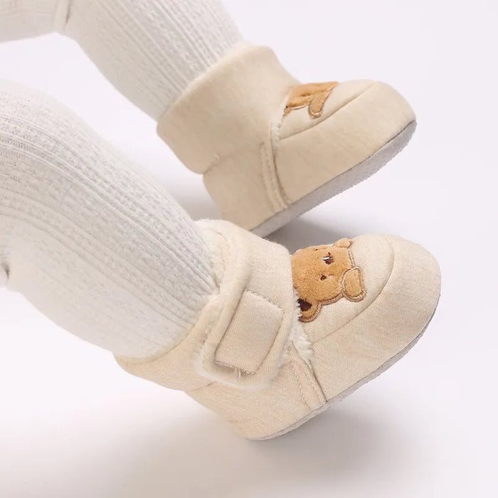 Bota Infantil Menina Antiderrapante Forro Pelúcia Ursinho tudoakilo