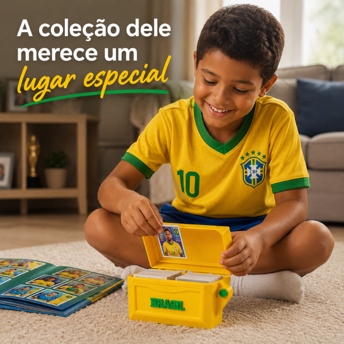 Porta Figurinhas Brasil Copa do Mundo 2026  tudoakilo