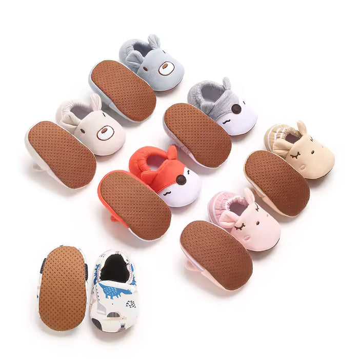 Sapatinho de Bebê Pantufa Antiderrapante Bichinhos, opções de bichinhos e cores disponíveis