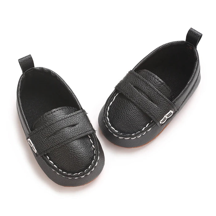Sapatinho de Bebê Antiderrapante Mocassim Slip-On cor preto