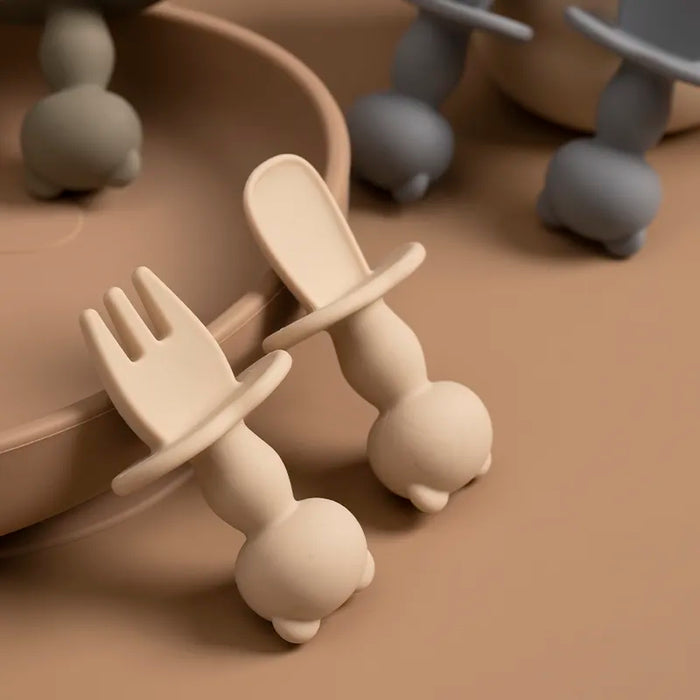 Kit Talheres Silicone Com Limitador - tudoakilo