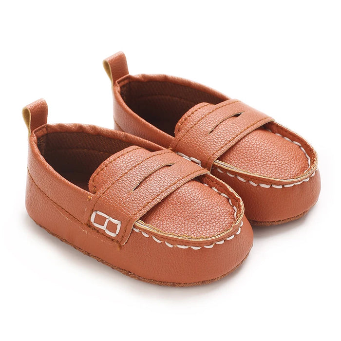 Sapatinho de Bebê Antiderrapante Mocassim Slip-On cor marrom