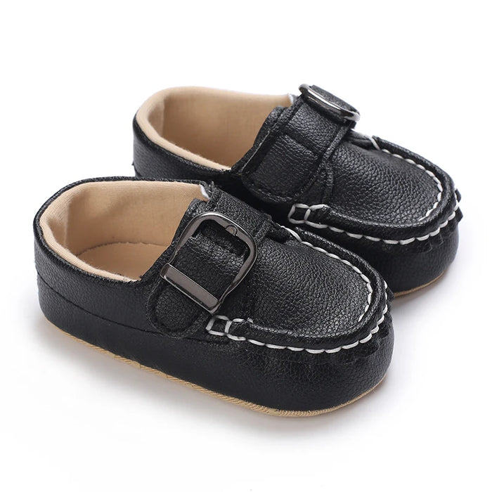 Sapatinho de Bebê Antiderrapante Mocassim Fivela cor preta