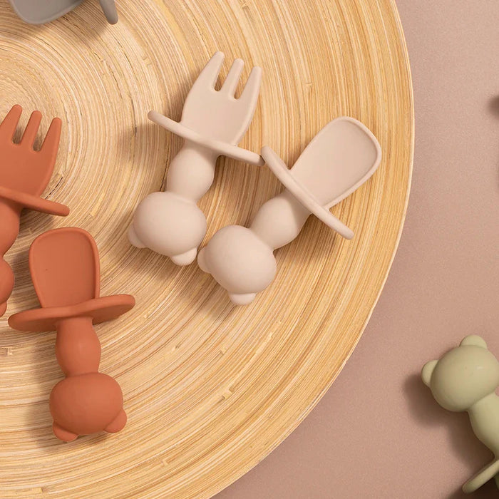 Kit Talheres Silicone Com Limitador - tudoakilo