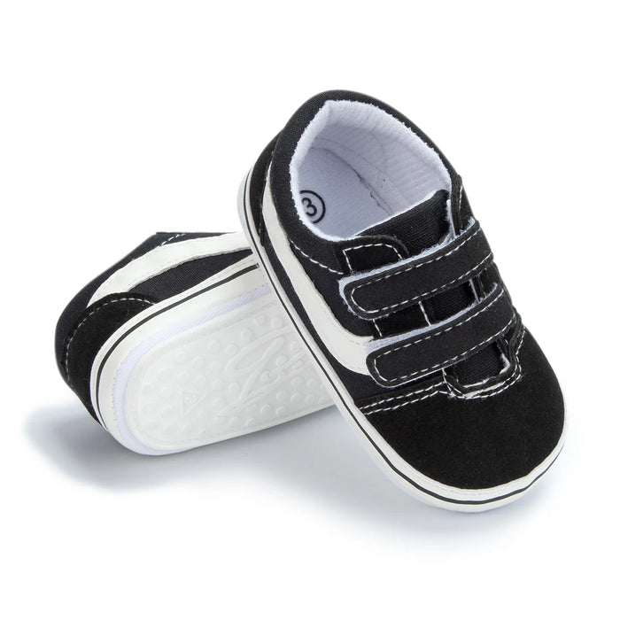 Meckior Unisex Canvas Sneakers, antiderrapante, sola de borracha, faixas xadrez, primeiros caminhantes, infantil, menino, menina, casual  tudoakilo