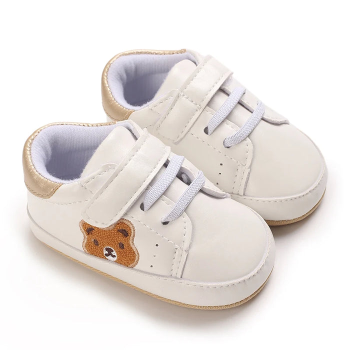Sapatinho de Bebê Antiderrapante Urso, par completo vista de cima