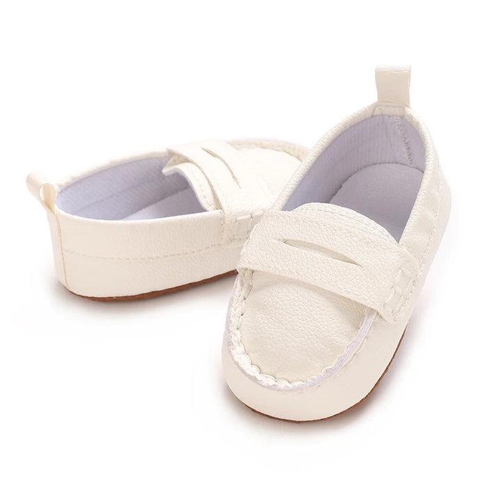 Sapatinho de Bebê Antiderrapante Mocassim Slip-On cor off-white