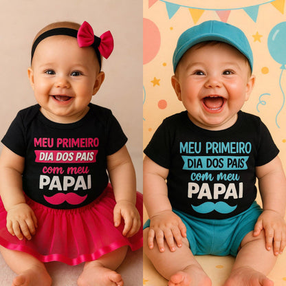 Body Bebê Temático Dia dos Pais • Kit 3 Peças  tudoakilo