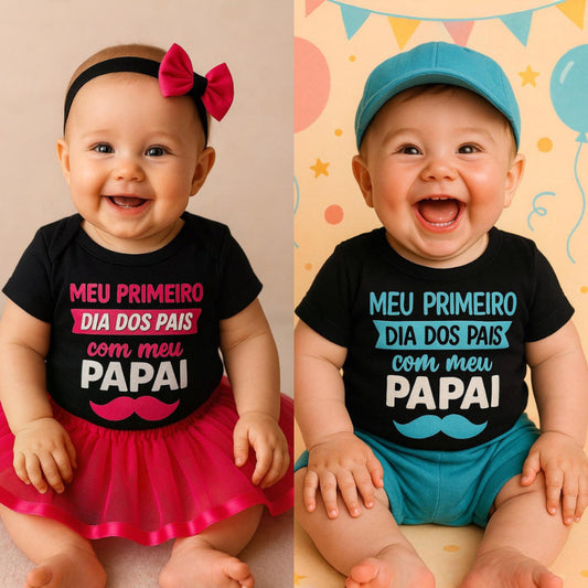 Body Bebê Temático Dia dos Pais • Kit 3 Peças  tudoakilo