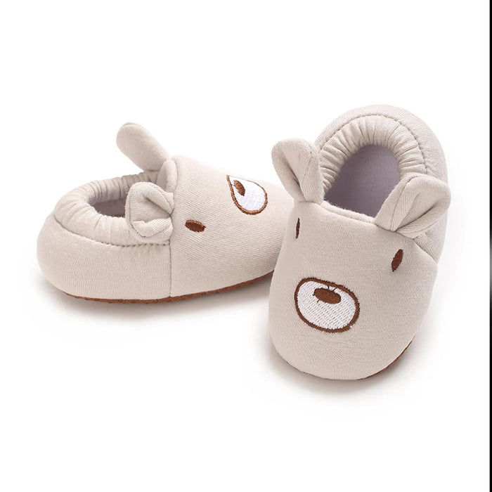 Sapatinho de Bebê Pantufa Antiderrapante Bichinhos, modelo Urso Azul